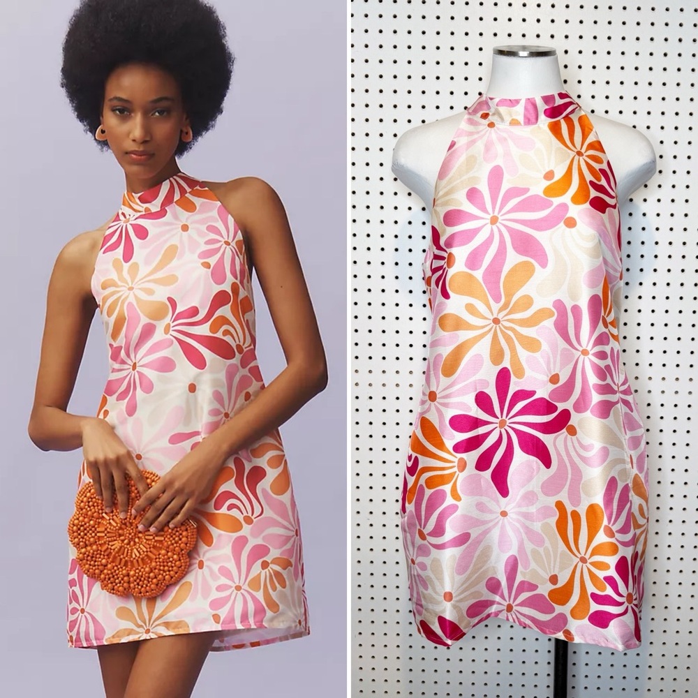 Hutch‎ | NWT Jones Halter Mini Dress, Mod Psychedelic Retro 70's Vibes Sz. M